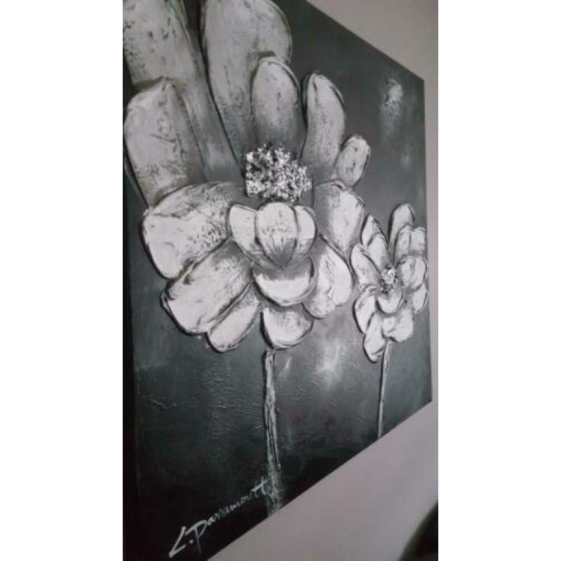 Bloemen canvas 1x1 m