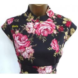 oriëntale roses bloemen jurk Karen Millen maat 8/36 oksel t