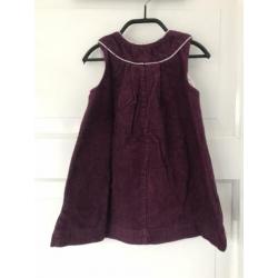 H&M jurkje Bordeaux paars maat 92 corduroy rib jurk