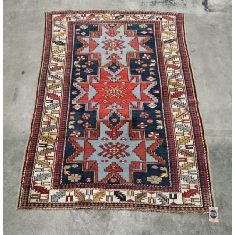 Handgeknoopt anatolia tapijt Kars Turks stars wol 122x278cm