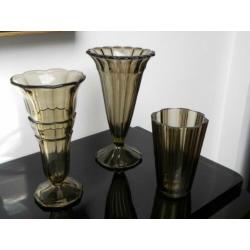 Art deco vazen Fumee/rookkleur, Aanbieding