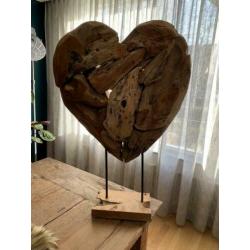 Decoratief houten hart groot 80 x 55