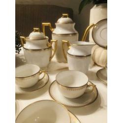 Limoges antiek porseleinen koffie servies 25 dl puntgaaf