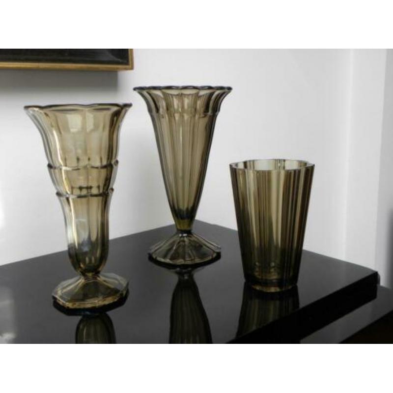 Art deco vazen Fumee/rookkleur, Aanbieding