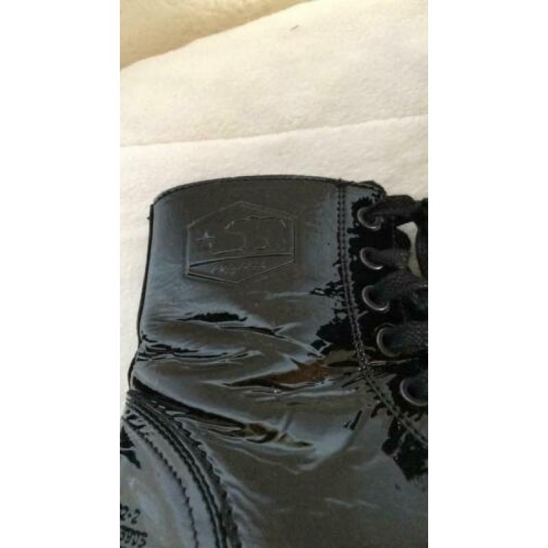 Lak boots zwart stoer 38 zgan