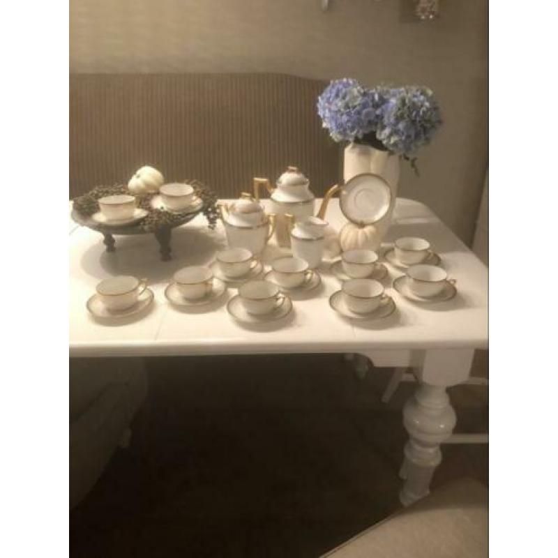 Limoges antiek porseleinen koffie servies 25 dl puntgaaf