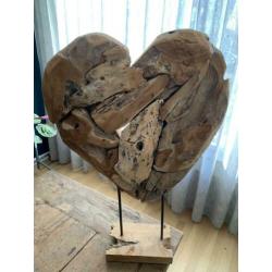 Decoratief houten hart groot 80 x 55