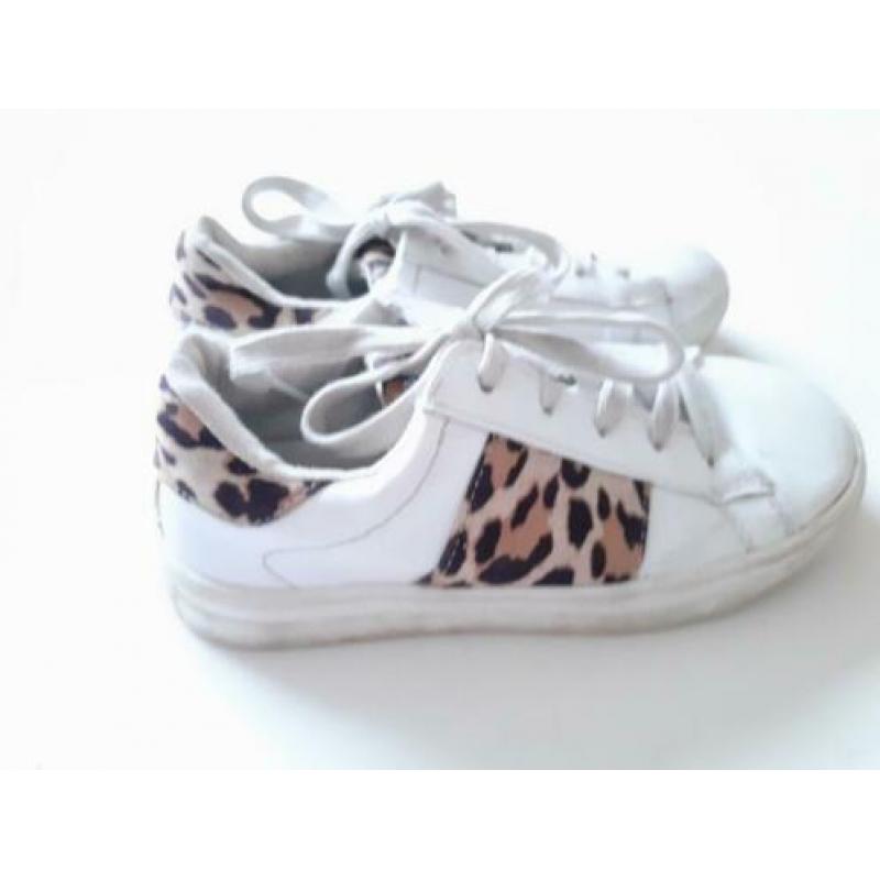 Sneakers wit leopard panter print maat 29 CUPCAKE COUTURE