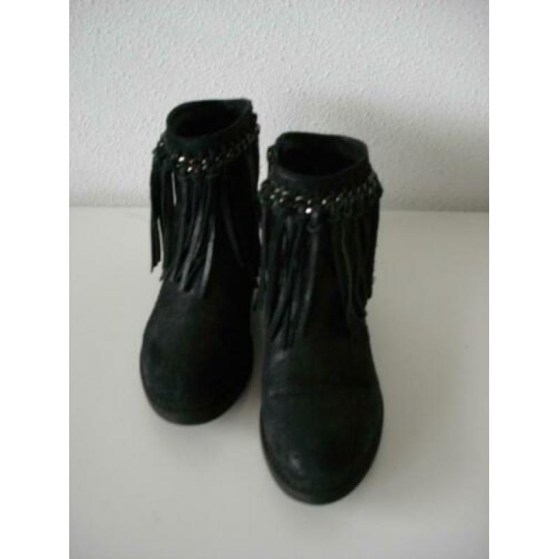 Zwarte Lola Cruz fringe boots laarzen MAAT 37 bijzonder mooi