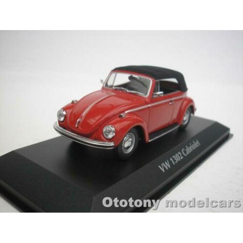 Vw Volkswagen 1302 Cabriolet 1970 Rood 1/43 Maxichamps