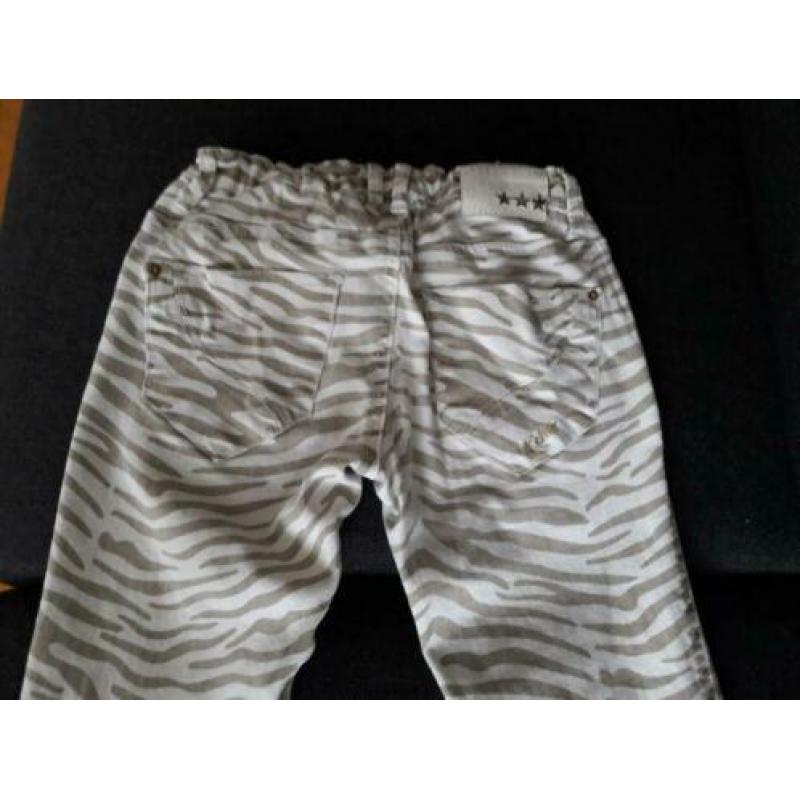 Retour 146 / 11 zebraprint slim stretch beige jeans meisje