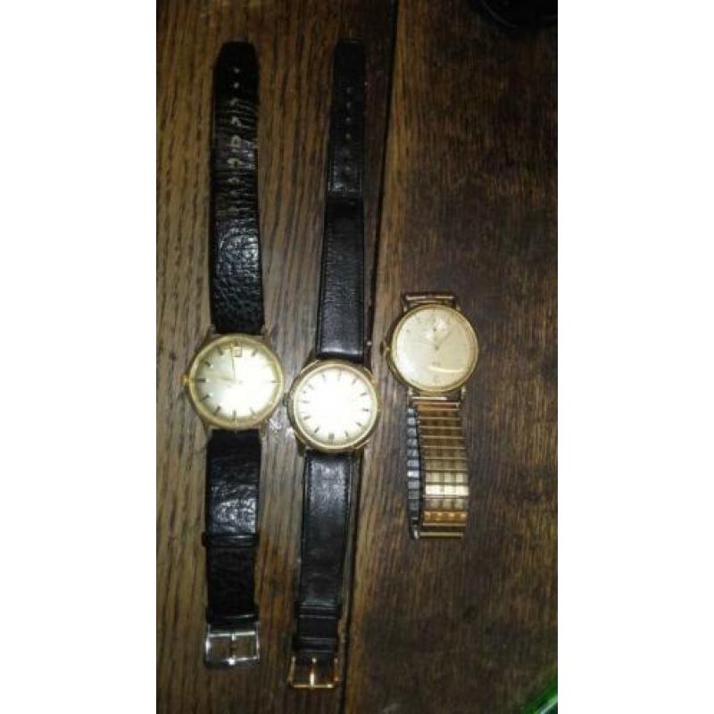 Tk 3 gouden horloges 1 pontiac 1 anker 1 prisma 14 karaat