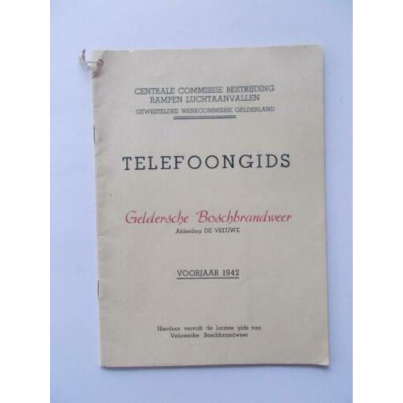 VELUWE Telefoongids BOSCHBRANDWEER voorjaar 1942 Veluwe