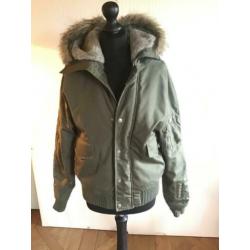 Bouldercoat van Woolrich grijs groen maat S