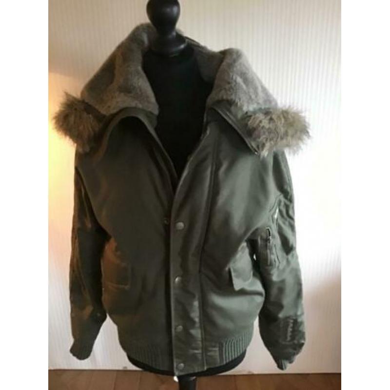 Bouldercoat van Woolrich grijs groen maat S