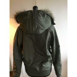 Bouldercoat van Woolrich grijs groen maat S