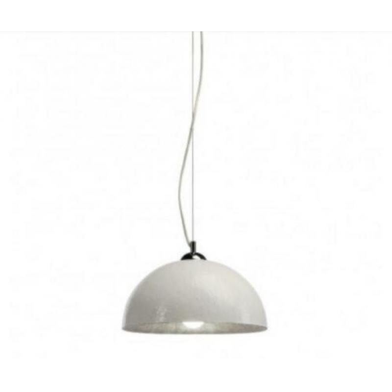 Glasvezel hanglamp wit/zilver 70cm