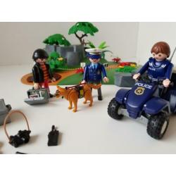 Playmobil politie boef hond 3136 sporenonderzoek agent quad