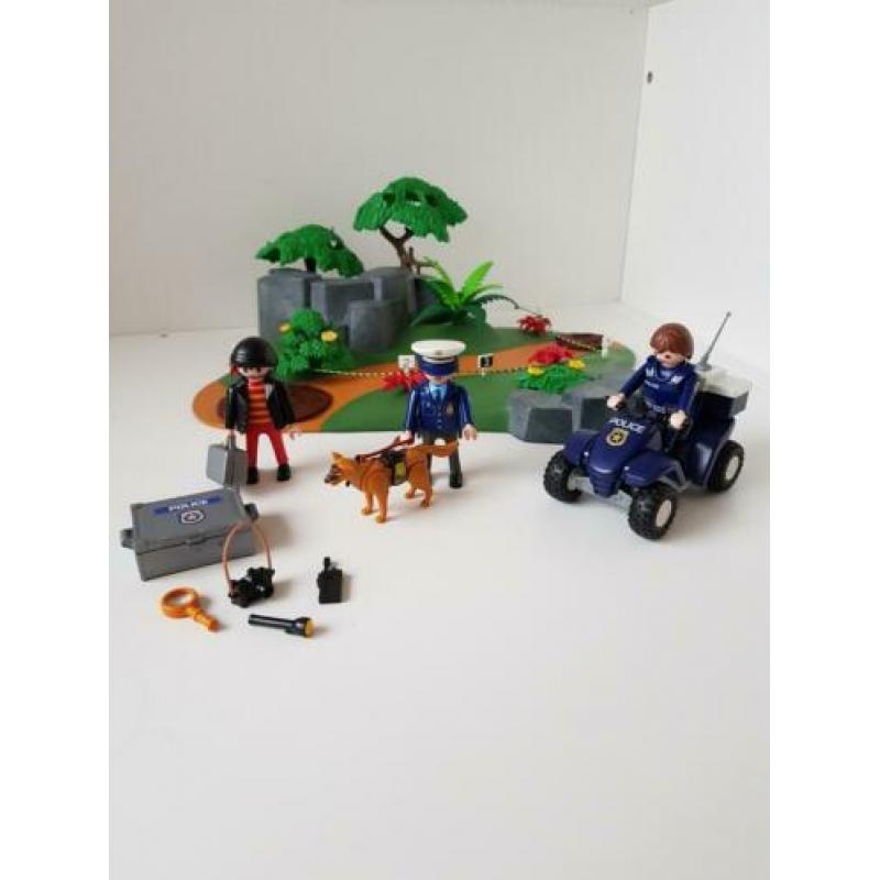 Playmobil politie boef hond 3136 sporenonderzoek agent quad