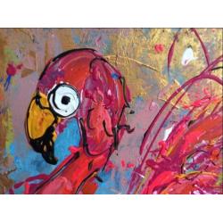 Flamingo goud roze abstract