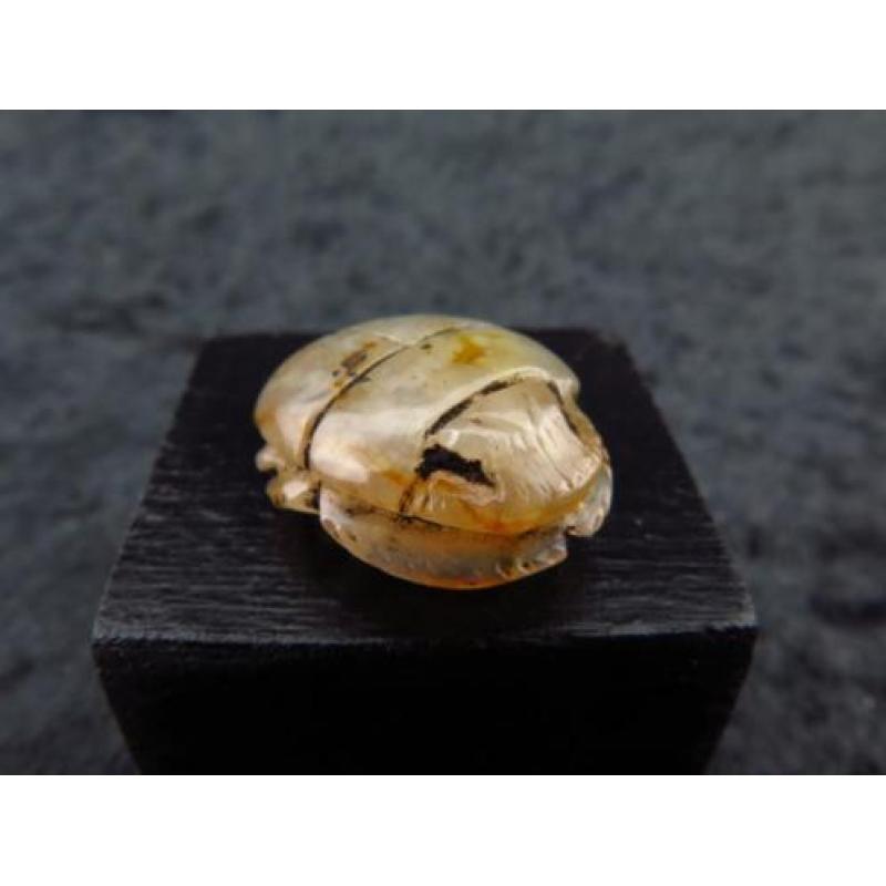 Egyptian chalcedonian crystal scarab amulet