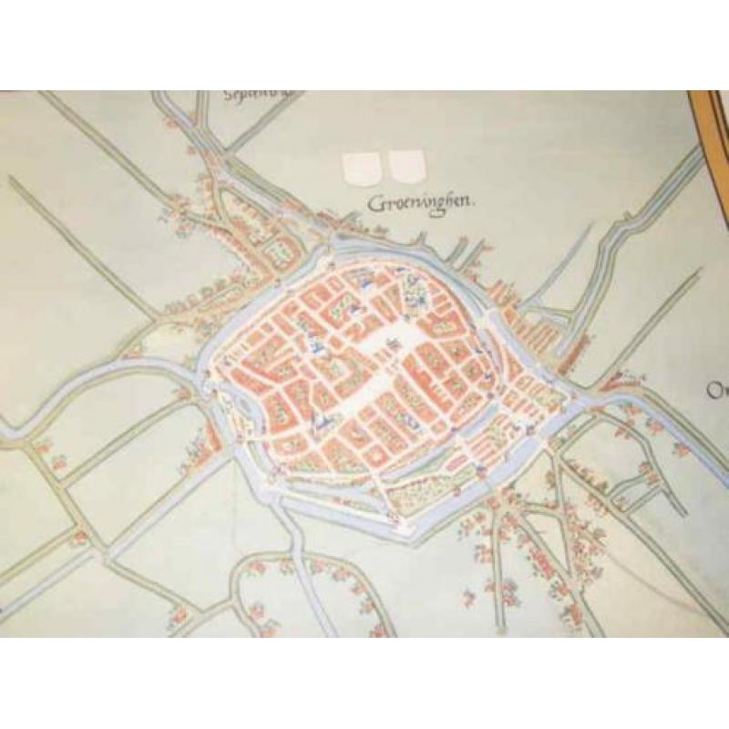 Poster kaart van stad Groningen rond 1567 (A16 1131) H