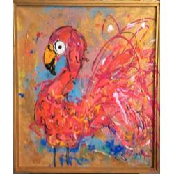 Flamingo goud roze abstract