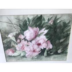 Mooi Bloem aquarel in aanbieding 42x32 cm