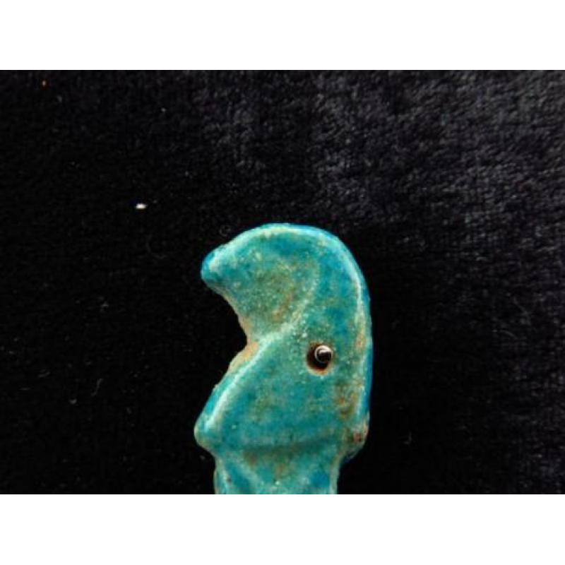 Egyptian faience amulet son of Horus Kebehsenoef