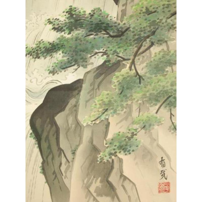 Top Japanse schildering op scroll "Taki/Waterval" by "Yuya".