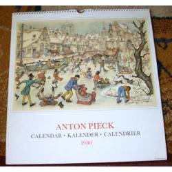 Anton Pieck - Tweemaandelijkse Kalender 1980 - Ijspret e.a.