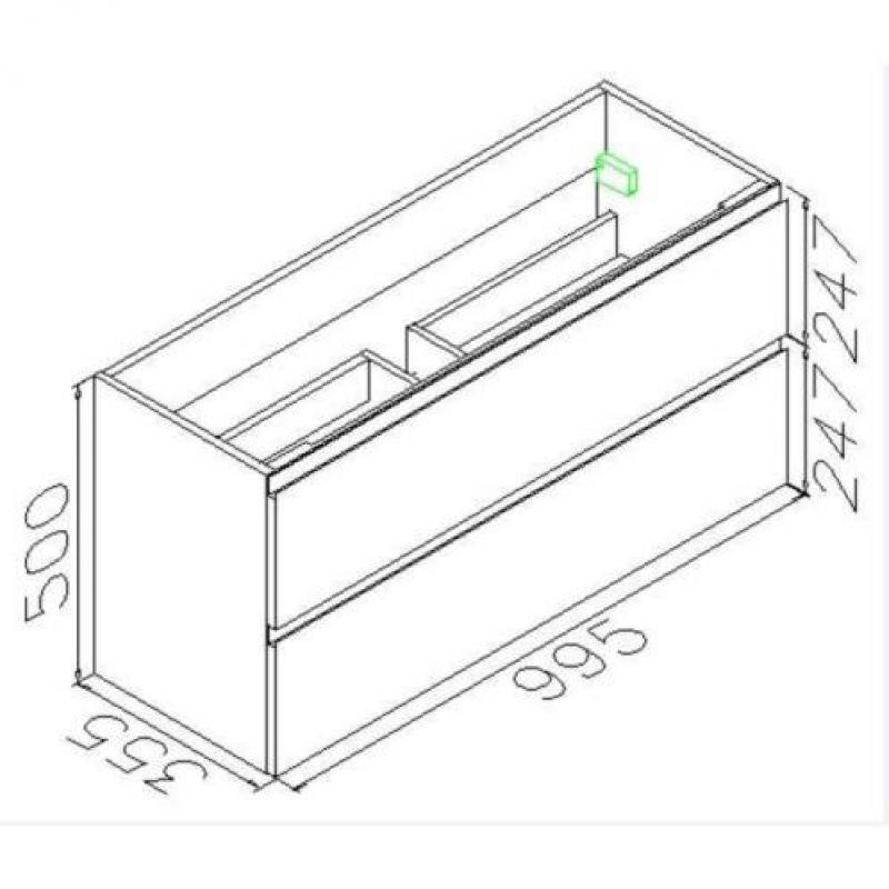 Praya Wiesbaden onderkast 100cmx36cm zonder wastafel wit