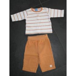 Schattig baby setje oranje (truitje & broekje), maatje 50 56